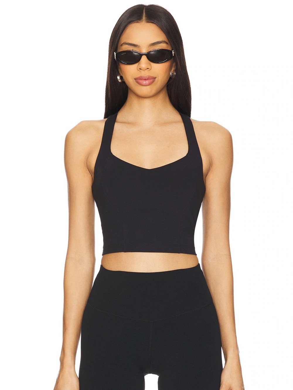 BEYOND YOGA Power Beyond Intensity Racerback Cropped Tank Top in Black